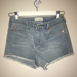Light Wash Denim Cutoff Shorts